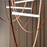 Modern Minimalist Leather Belt Pendant Light with Linear LED Silicone Diffuser Suspension Lamp