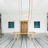 Modern Minimalist Leather Belt Pendant Light with Linear LED Silicone Diffuser Suspension Lamp