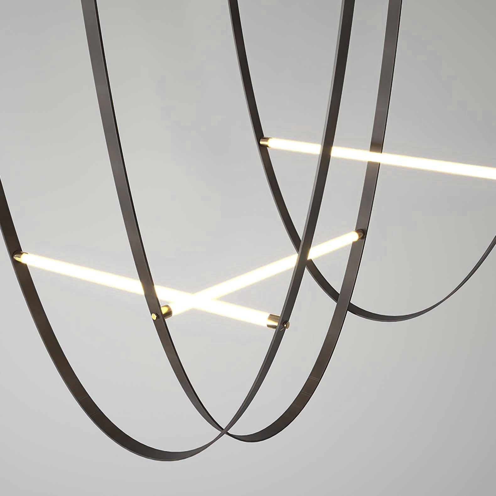 Modern Minimalist Leather Belt Pendant Light with Linear LED Silicone Diffuser Suspension Lamp