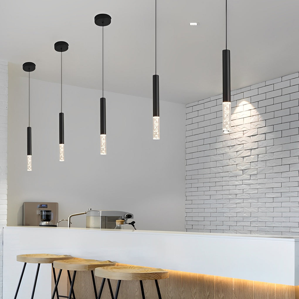 Modern Minimalist LED Kitchen Island Pendant Light Black Nordic Hanging Ceiling Lamp