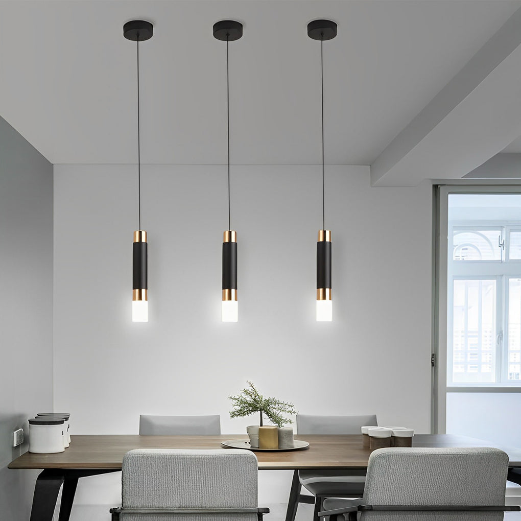 Modern Minimalist LED Kitchen Island Pendant Light Black Nordic Hanging Ceiling Lamp