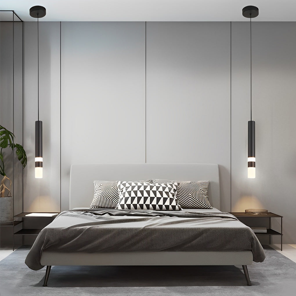 Modern Minimalist LED Kitchen Island Pendant Light Black Nordic Hanging Ceiling Lamp