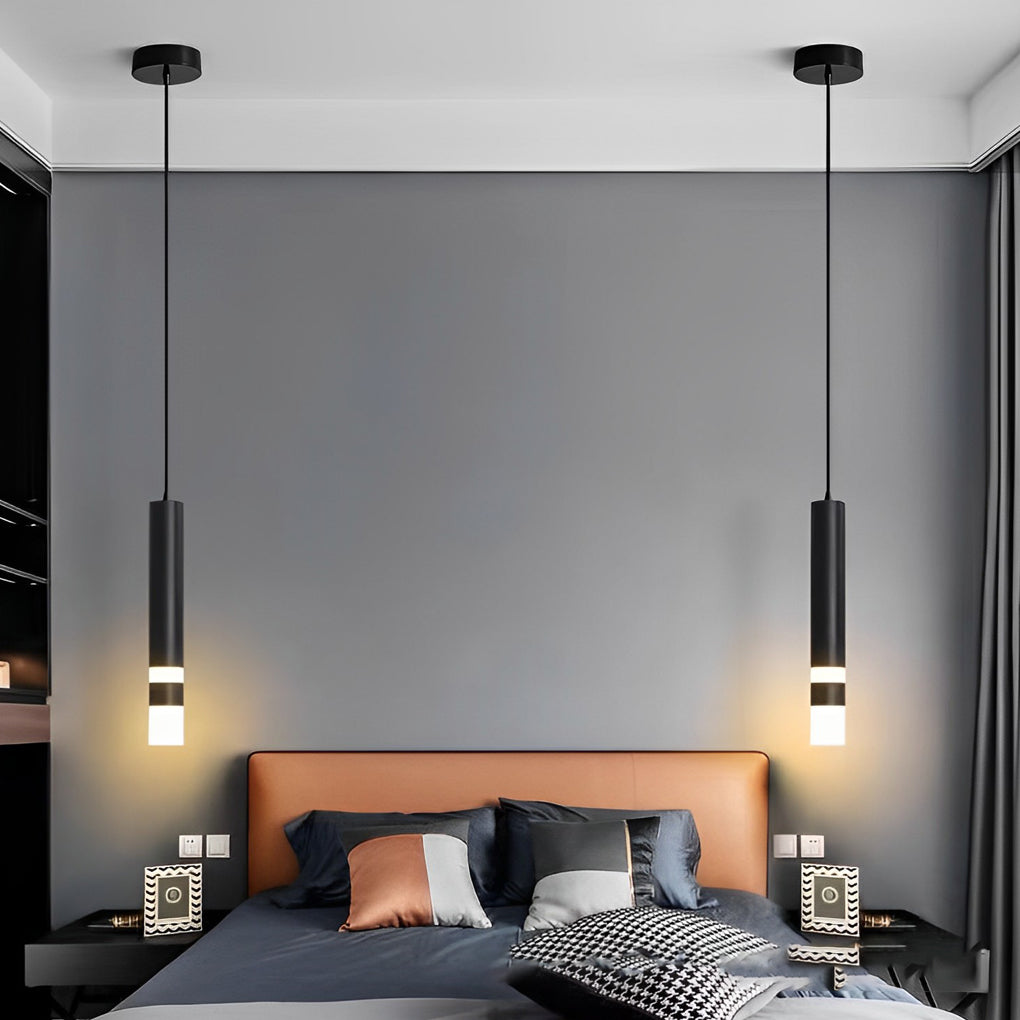 Modern Minimalist LED Kitchen Island Pendant Light Black Nordic Hanging Ceiling Lamp
