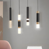 Modern Minimalist LED Kitchen Island Pendant Light Black Nordic Hanging Ceiling Lamp