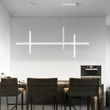 Modern Minimalist LED Linear Pendant Light Dimmable Long Strip Chandelier for Dining Room