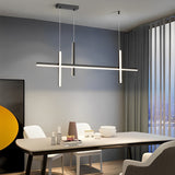 Modern Minimalist LED Linear Pendant Light Dimmable Long Strip Chandelier for Dining Room