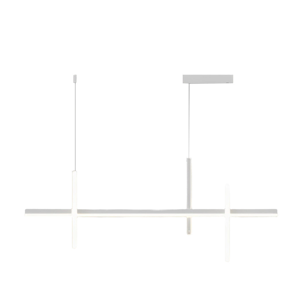 Modern Minimalist LED Linear Pendant Light Dimmable Long Strip Chandelier for Dining Room