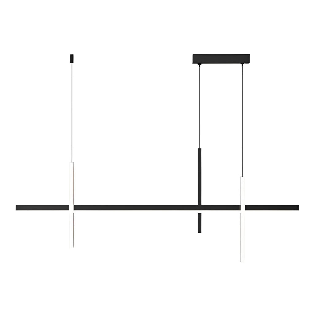 Modern Minimalist LED Linear Pendant Light Dimmable Long Strip Chandelier for Dining Room