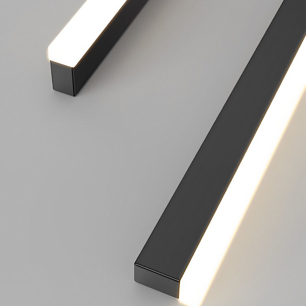 Modern Minimalist LED Linear Pendant Light Dimmable Long Strip Chandelier for Dining Room