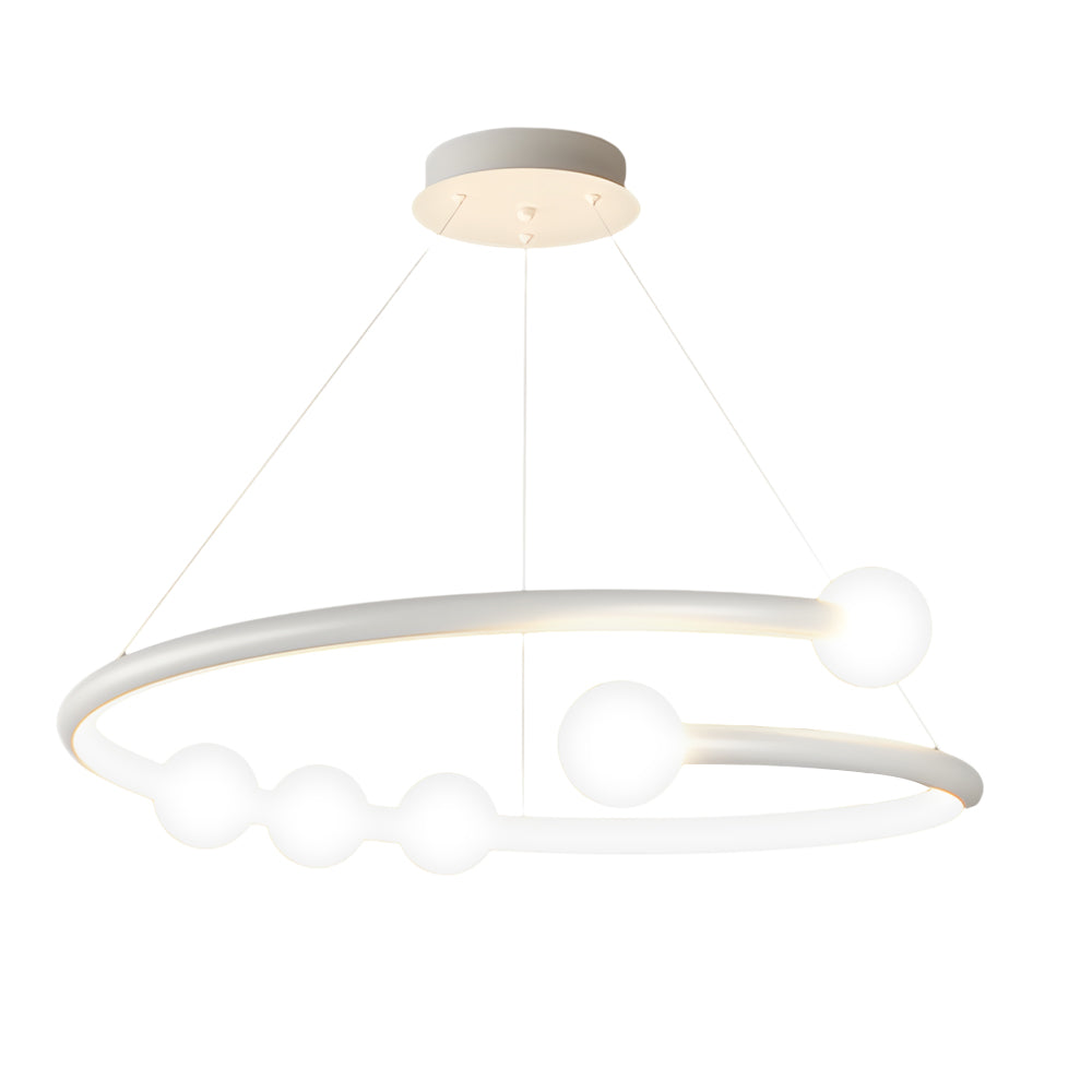 Modern Minimalist LED Ring Chandelier 3 Step Dimming Nordic Hanging Light for Bedroom Living Room
