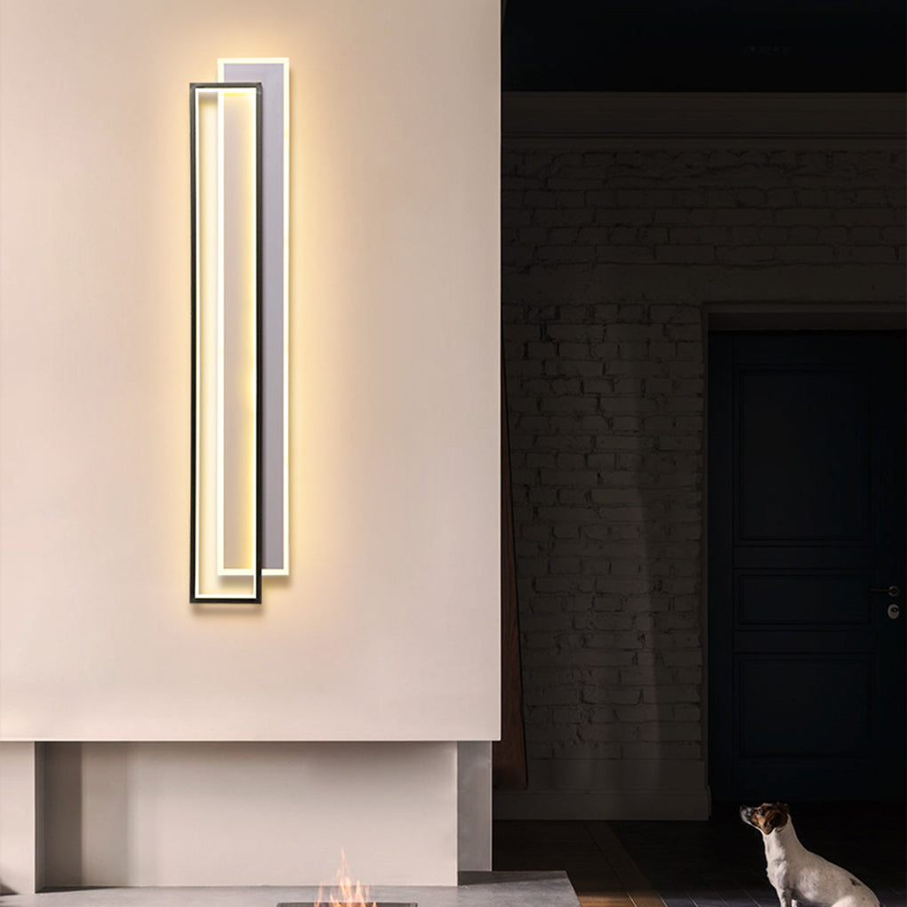 Modern Minimalist LED Strip Wall Light with Three Color Dimming and Frosted Aluminum Finish
