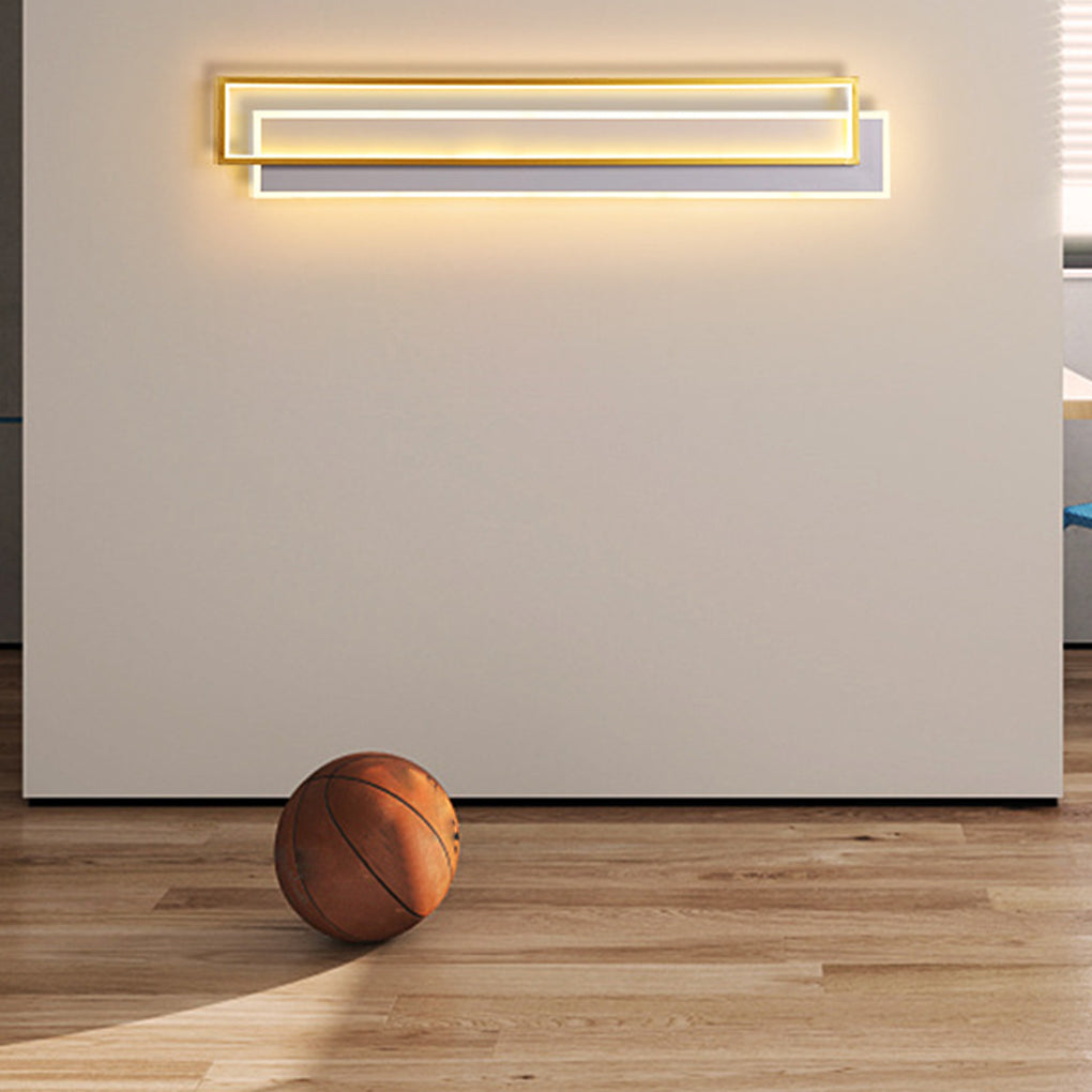 Modern Minimalist LED Strip Wall Light with Three Color Dimming and Frosted Aluminum Finish