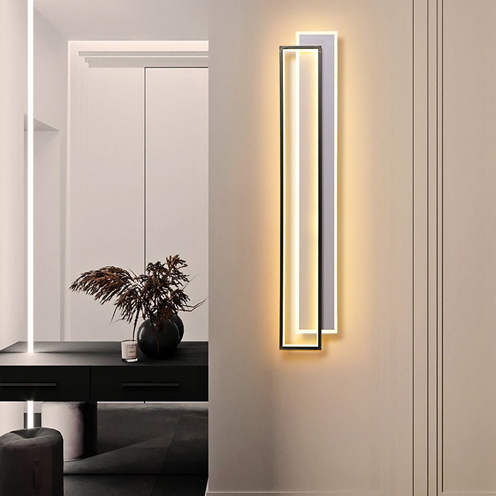 Modern Minimalist LED Strip Wall Light with Three Color Dimming and Frosted Aluminum Finish