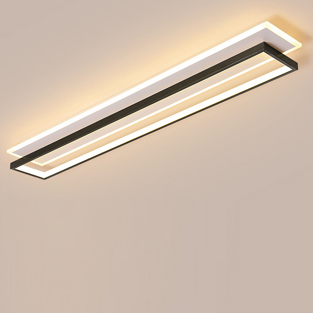 Modern Minimalist LED Strip Wall Light with Three Color Dimming and Frosted Aluminum Finish