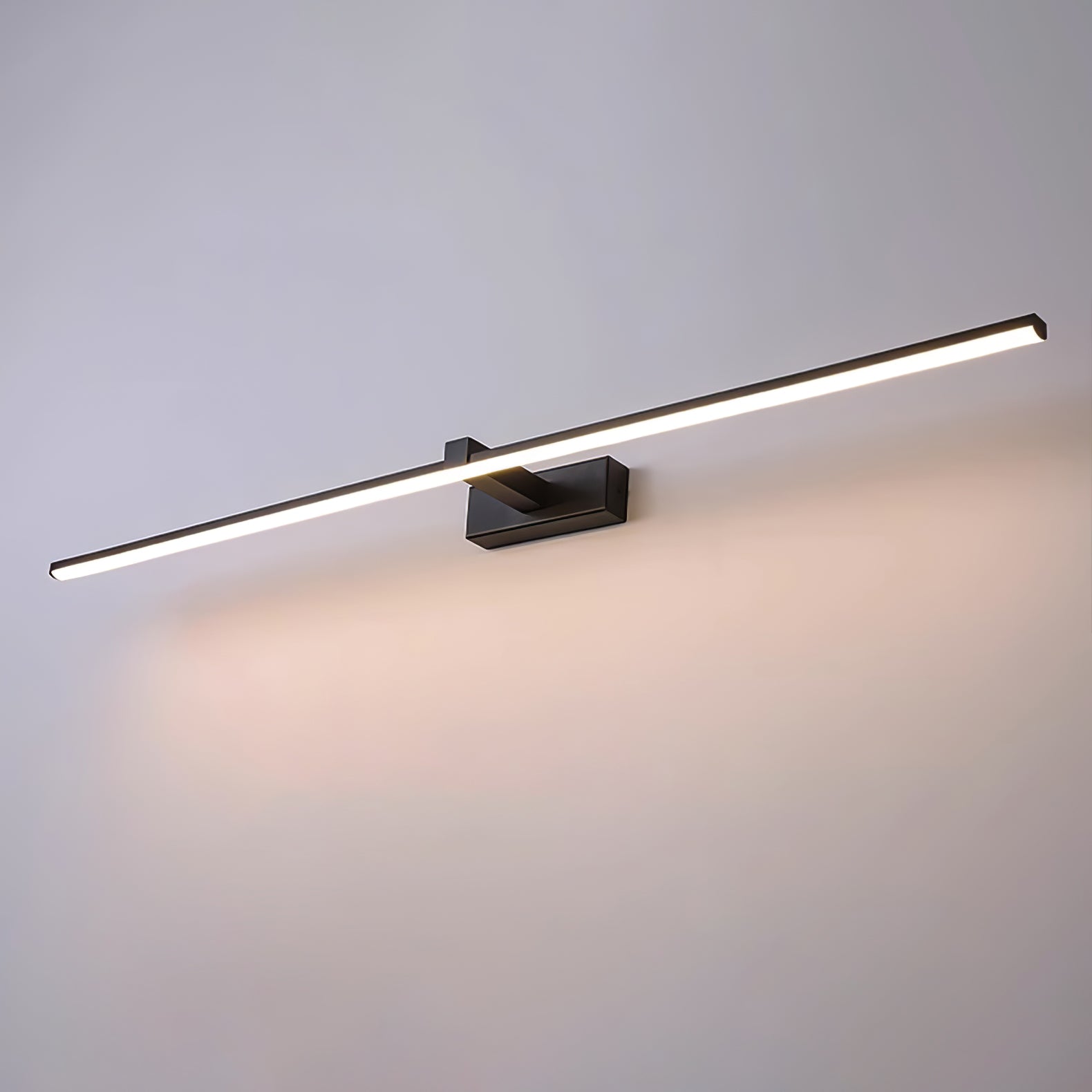 Modern Minimalist LED Wall Sconce for Bathroom Vanity and Mirror Lighting in Black Finish