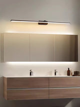 Modern Minimalist LED Wall Sconce for Bathroom Vanity and Mirror Lighting in Black Finish