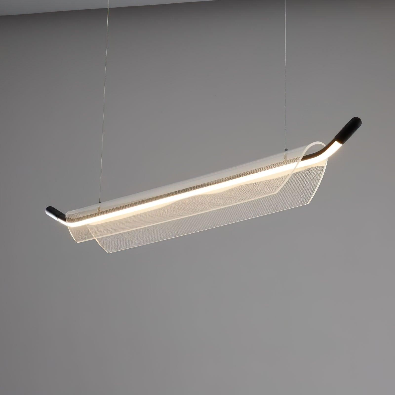 Modern Minimalist Linear Acrylic LED Pendant Light for Dining Room and Kitchen Island