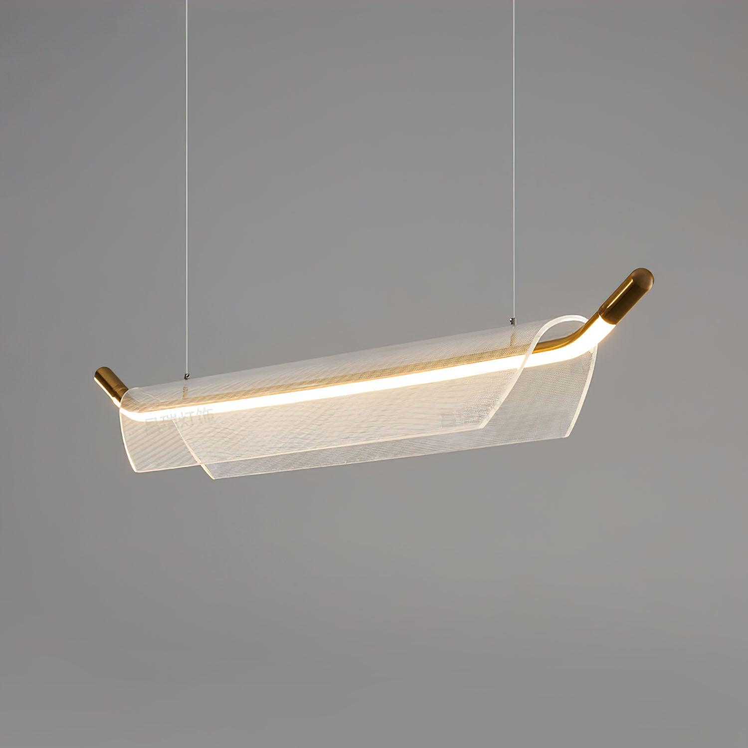 Modern Minimalist Linear Acrylic LED Pendant Light for Dining Room and Kitchen Island