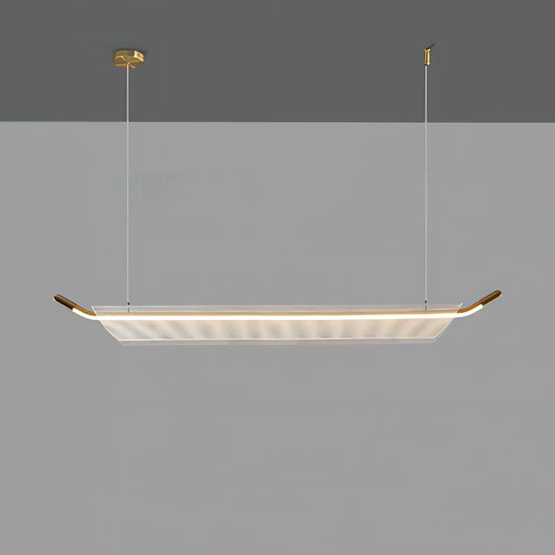 Modern Minimalist Linear Acrylic LED Pendant Light for Dining Room and Kitchen Island