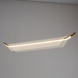 Modern Minimalist Linear Acrylic LED Pendant Light for Dining Room and Kitchen Island