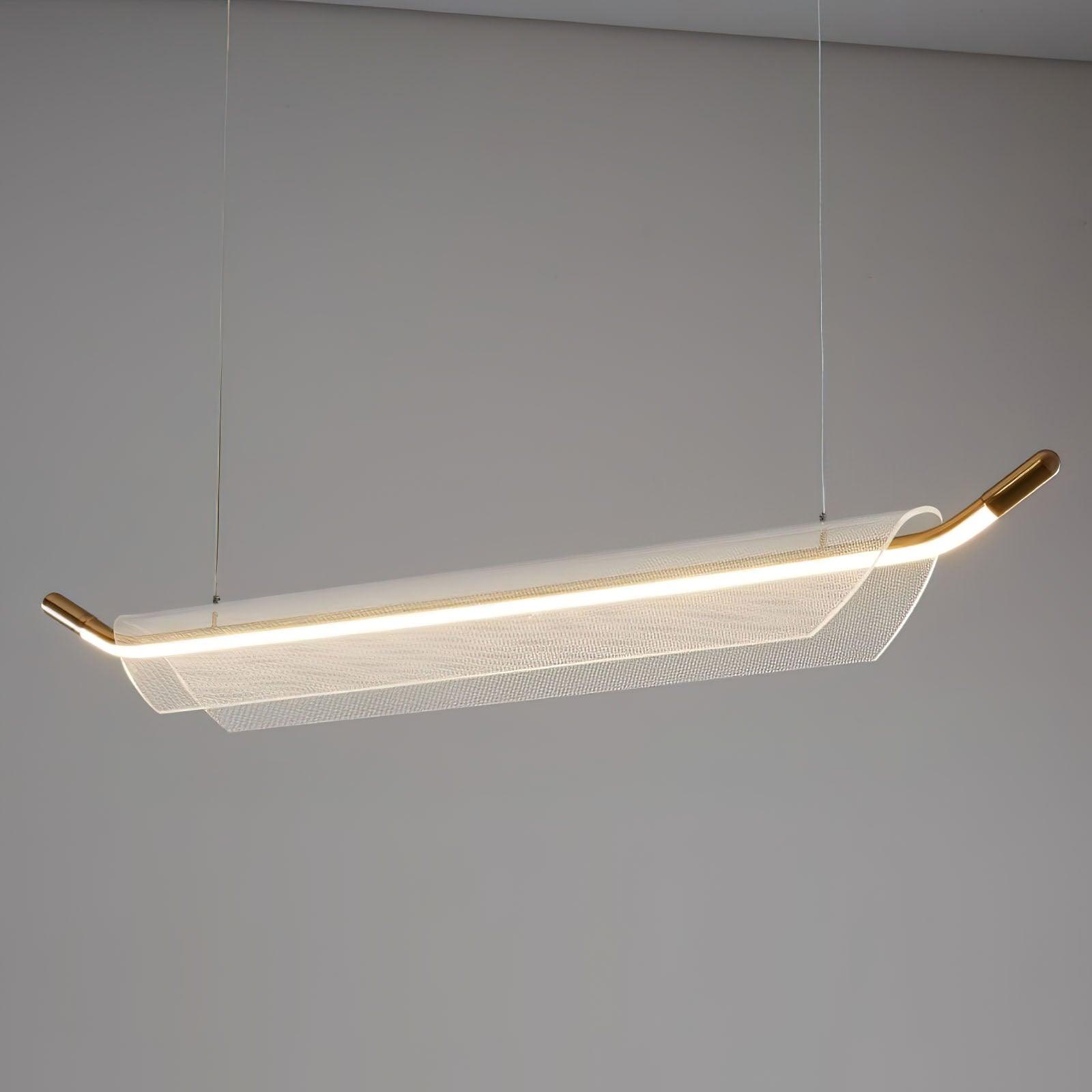 Modern Minimalist Linear Acrylic LED Pendant Light for Dining Room and Kitchen Island