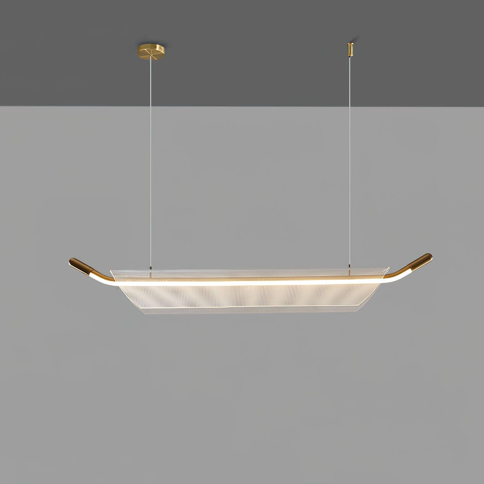 Modern Minimalist Linear Acrylic LED Pendant Light for Dining Room and Kitchen Island