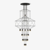 Modern Minimalist Linear LED Chandelier with Multi Head Design