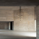 Modern Minimalist Linear LED Chandelier with Multi Head Design
