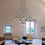 Modern Minimalist Linear LED Chandelier with Multi Head Design