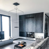 Modern Minimalist Linear LED Chandelier with Multi Head Design