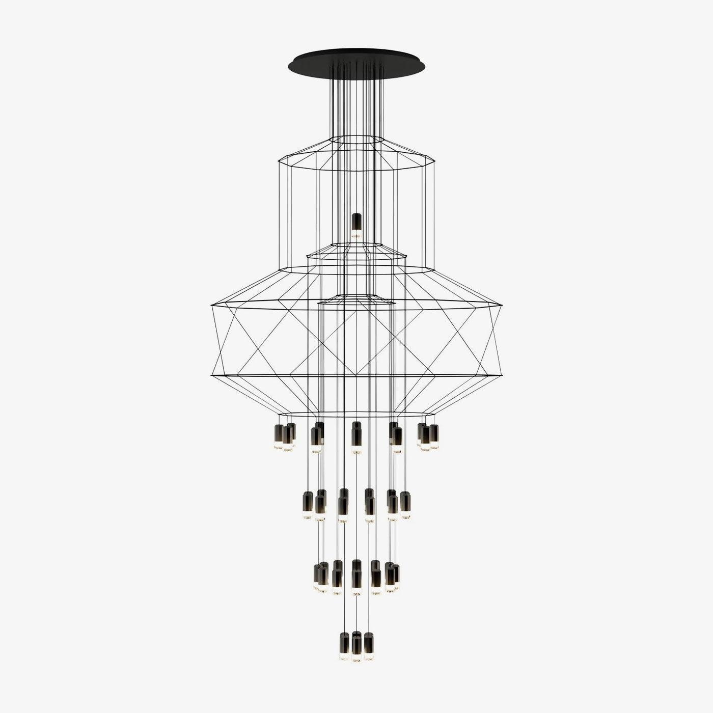 Modern Minimalist Linear LED Chandelier with Multi Head Design