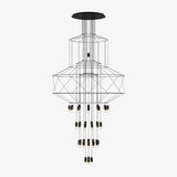 Modern Minimalist Linear LED Chandelier with Multi Head Design