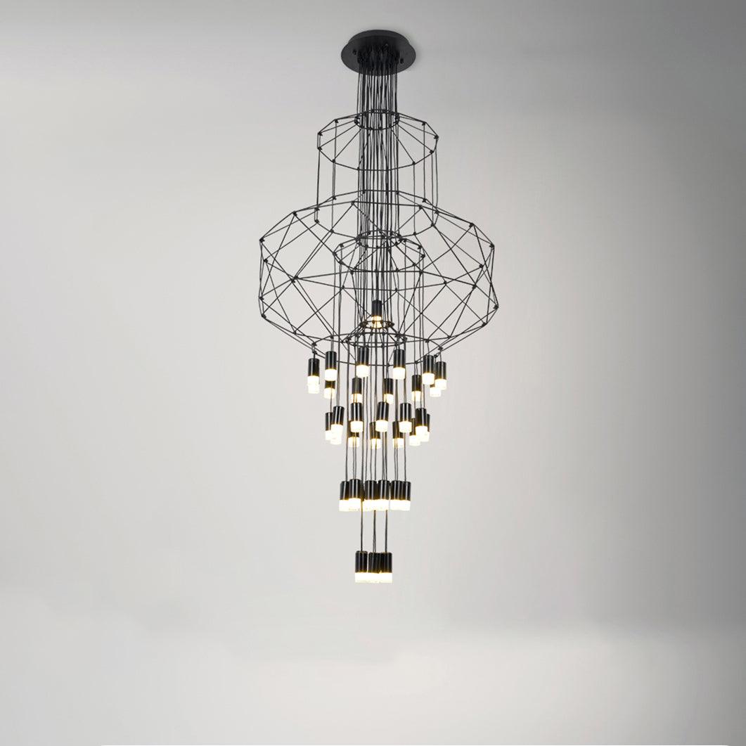 Modern Minimalist Linear LED Chandelier with Multi Head Design
