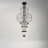 Modern Minimalist Linear LED Chandelier with Multi Head Design