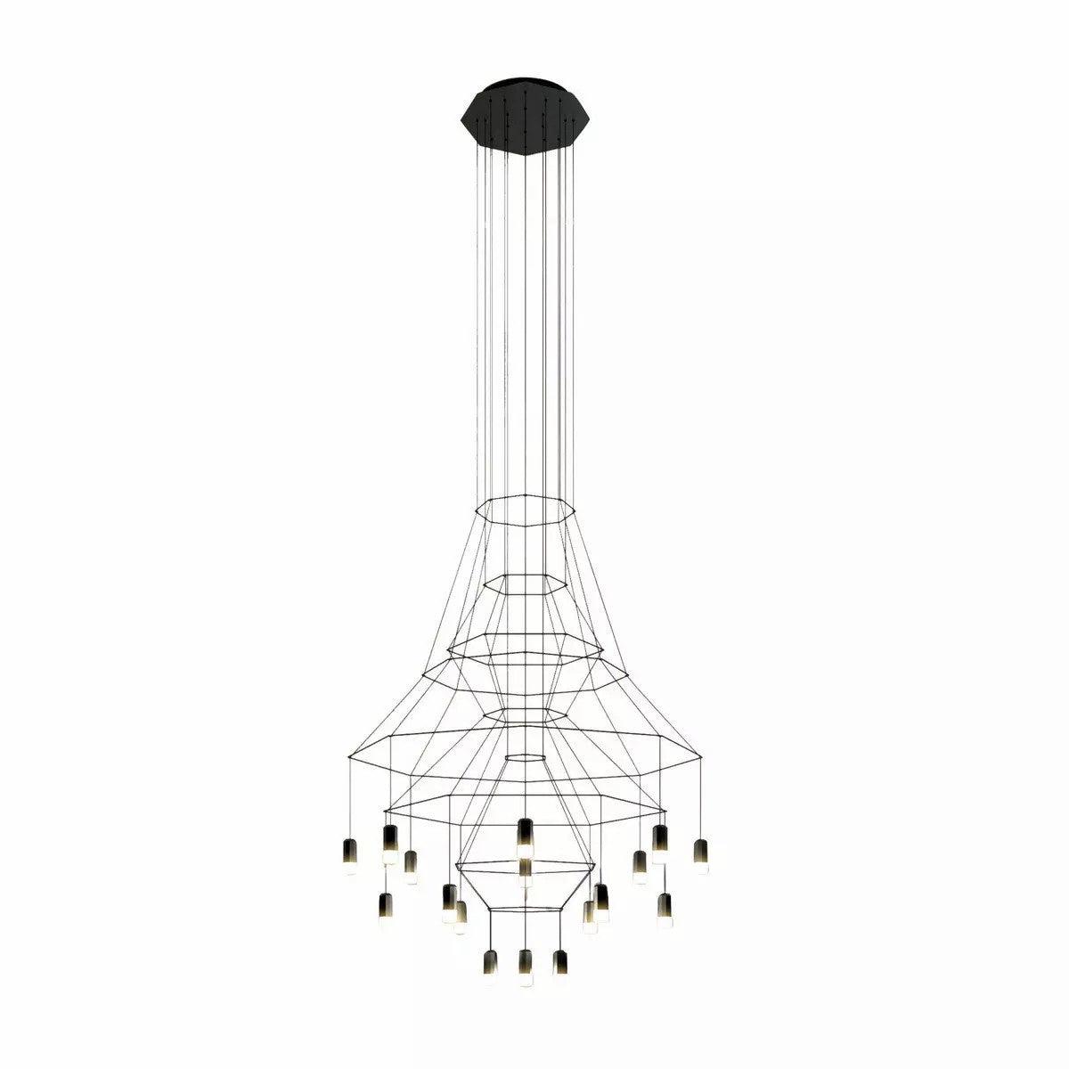 Modern Minimalist Linear LED Chandelier with Multi Head Design