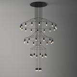 Modern Minimalist Linear LED Chandelier with Multi Head Design