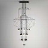 Modern Minimalist Linear LED Chandelier with Multi Head Design
