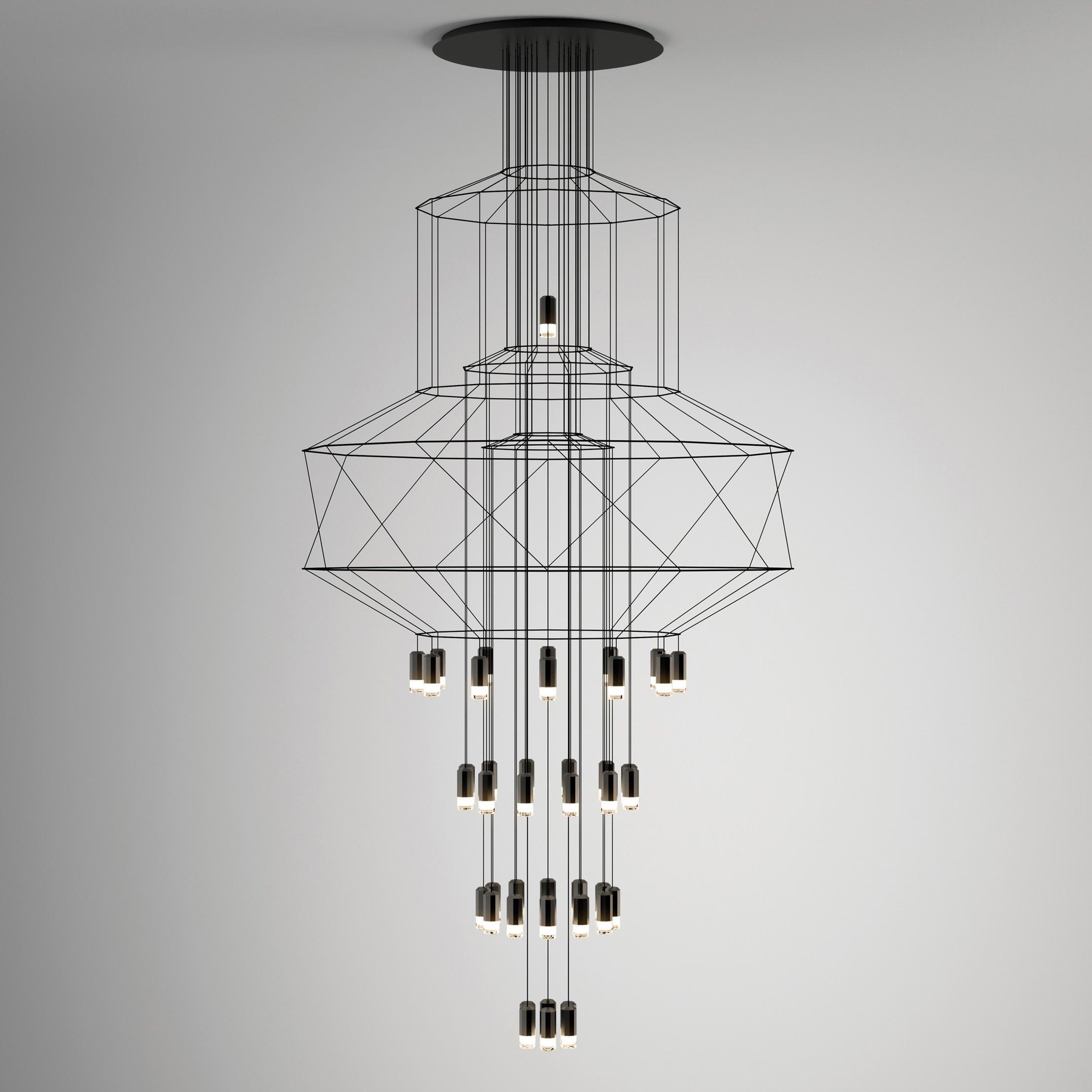 Modern Minimalist Linear LED Chandelier with Multi Head Design