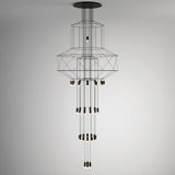 Modern Minimalist Linear LED Chandelier with Multi Head Design