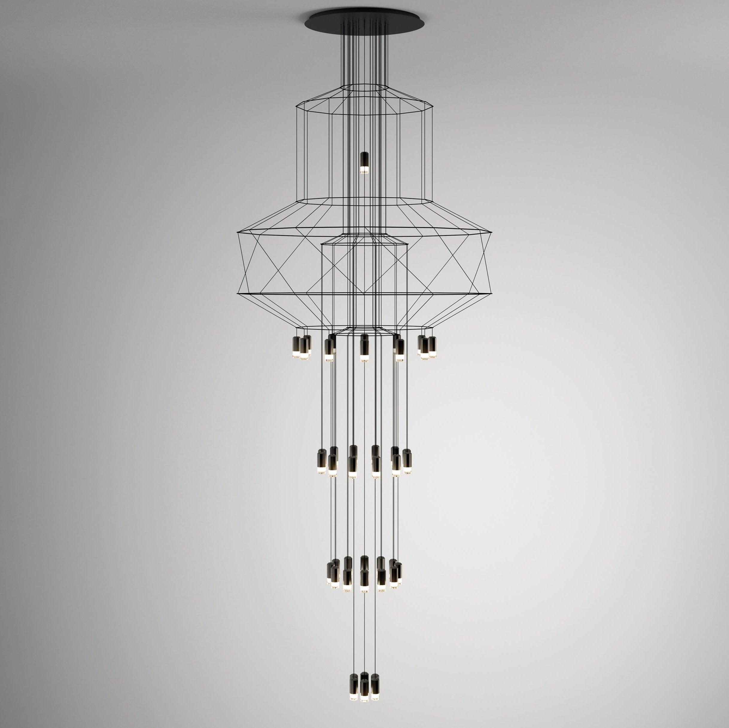 Modern Minimalist Linear LED Chandelier with Multi Head Design