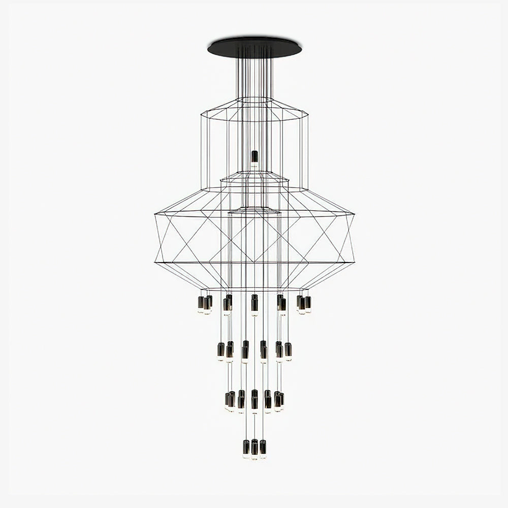 Modern Minimalist Linear LED Chandelier with Multi Head Design