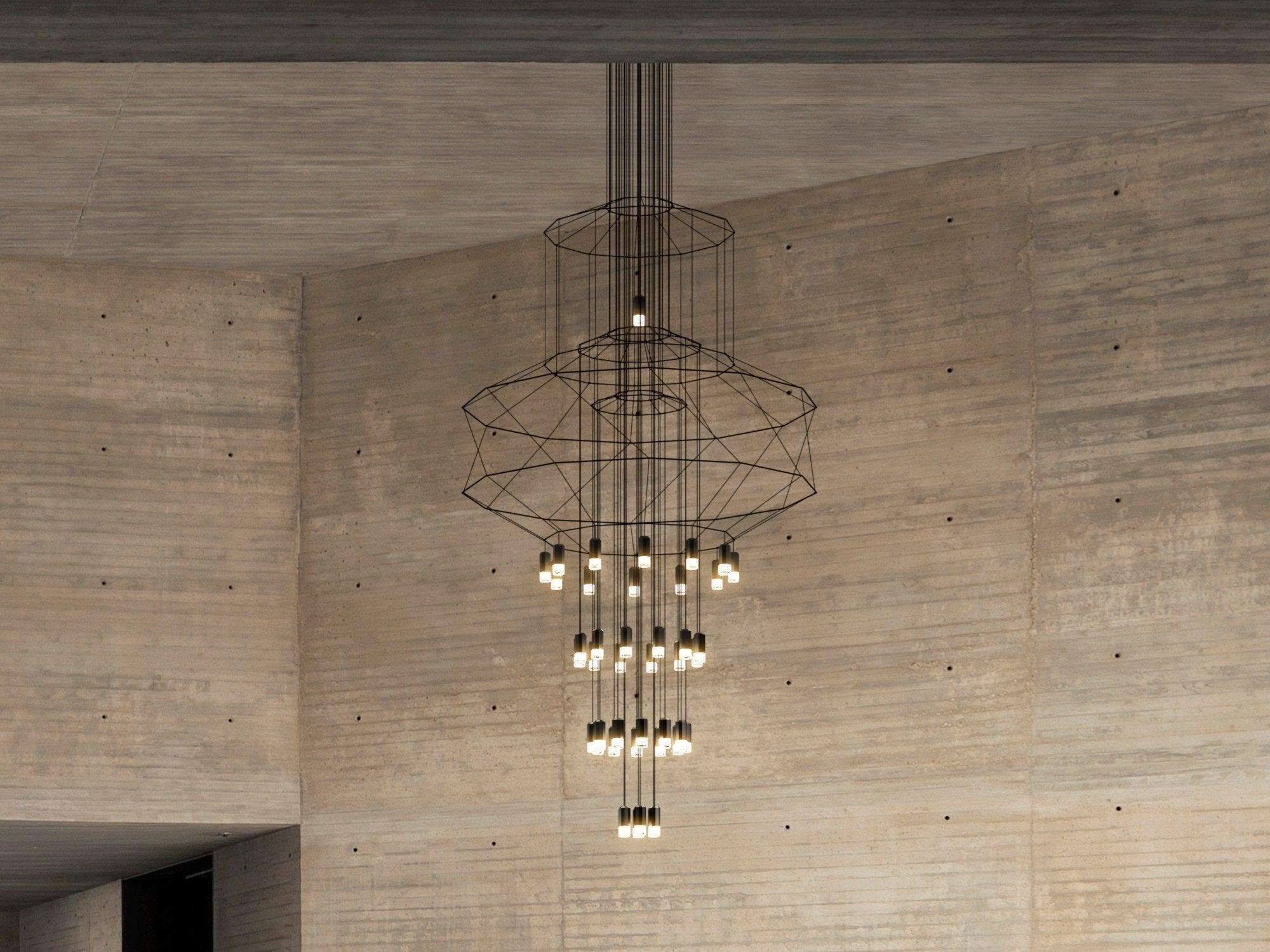 Modern Minimalist Linear LED Chandelier with Multi Head Design