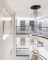 Modern Minimalist Linear LED Chandelier with Multi Head Design