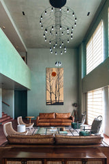 Modern Minimalist Linear LED Chandelier with Multi Head Design