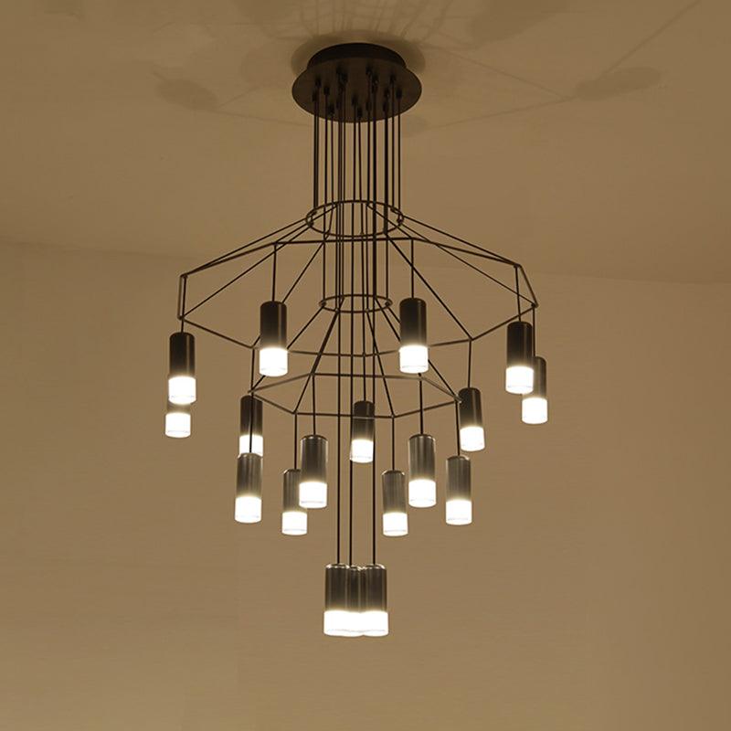 Modern Minimalist Linear LED Chandelier with Multi Head Design