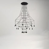 Modern Minimalist Linear LED Chandelier with Multi Head Design