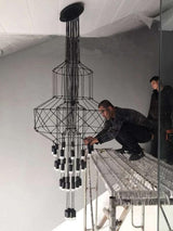 Modern Minimalist Linear LED Chandelier with Multi Head Design
