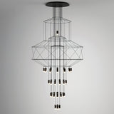Modern Minimalist Linear LED Chandelier with Multi Head Design