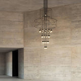 Modern Minimalist Linear LED Chandelier with Multi Head Design