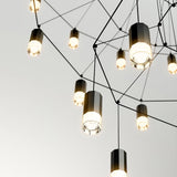 Modern Minimalist Linear LED Chandelier with Multi Head Design